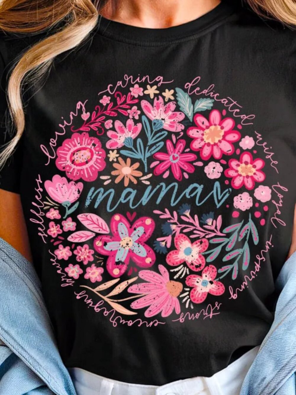 Floral Mama Shirt, She Is Mom Tee, Happy Mothers Day Gift Shirt